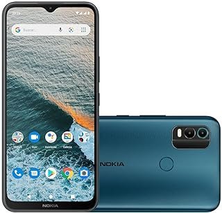 Smartphone Nokia C21 Plus 4G 128GB Tela HD+ 6,5” Câm Dupla 13MP Android Bateria de 2 dias de duração + Capa/Película/Fone/Carregador – Azul – NK097