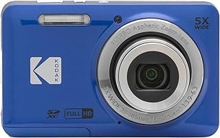 KODAK Câmera digital PIXPRO Zoom FZ55-BL 16MP com zoom óptico de 5X 28 mm de largura e tela LCD de 2,7 polegadas (azul)