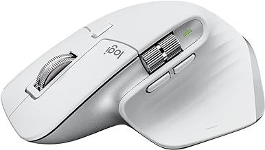 Mouse sem fio Logitech MX Master 3S com Sensor Darkfield para Uso em Qualquer Superfície, Design Ergonômico, Clique Silencioso, Conexão USB ou Bluetooth – Cinza Claro