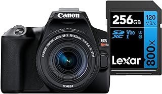 Câmera Digital Canon EOS Rebel SL3 (BKUS) 1855F4STM BR kit com Cartão de Memória Lexar Blue 256GB