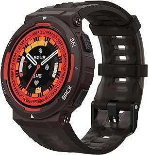 Amazfit Active Edge Smart Watch AI Health Coach for Gym,16 Days Battery, 10 ATM Water resistant (Lava Black)
