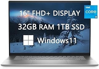 Dell Laptops Inspiron atualizados mais recentes de 2023 para estudantes universitários e negócios, computador FHD+ de 16 polegadas, Intel Core i5-1235U de 12ª geração de 10 núcleos, 32 GB de RAM, SSD de 1 TB, carregamento rápido, USB-C, leve, Windows 11