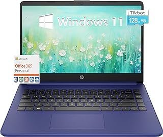 HP Laptops de 14 polegadas, Windows 11-16 GB de RAM, armazenamento de 192 GB, Intel Celeron N4120 Quad-core – USB C – Leitor de cartão SD – Bateria de longa duração, carga rápida, sem fios, CA sem