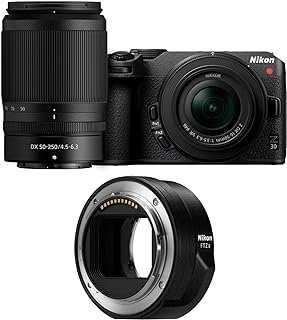 Nikon Conjunto de câmera sem espelho Z30 com lentes de 16 a 50 mm/50-250 mm e adaptador Nikon FTZ II (2 itens)