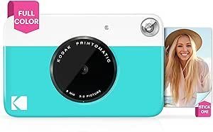 KODAK Câmera de impressão instantânea digital Printomatic – Impressões coloridas em papel fotográfico Zink de 5 x 7,6 cm (azul) Imprimir memórias instantaneamente