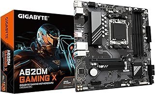 GIGABYTE A620M Gaming X (AM5/ LGA 1718/ AMD/A620/ Micro ATX/Garantia de 5 anos / DDR5/ PCIe 4.0 M.2/ PCIe 4.0/ USB 3.2 Gen1x2 Type-C/Realtek 1GbE LAN/Q-Flash Plus/PCIe EZ-Latch/Motherboard)