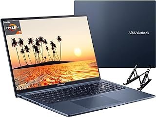 ASUS Laptop Vivobook 16 2024, tela HD de 16 polegadas, AMD Ryzen 7 5800HS (Beat i7-1195G7), 40 GB de RAM, SSD de 1 TB, placa de vídeo AMD Radeon, WiFi 6, teclado chiclet, Windows 11 Home, com suporte