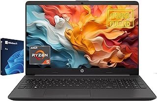 HP Essential 255 Business and Student Laptop, tela FHD antirreflexo de 15,6 polegadas, processador Ryzen 5 5500 de 6 núcleos (até 4,0 GHz), 20 GB de RAM, SSD de 1 TB, porta Ethernet, Tipo-C, teclado