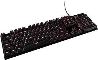 HyperX Liga FPS – Teclado mecânico de jogos e acessórios – Formato compacto – Clicky – Cherry MX Blue – LED retroiluminado (HX-KB1BL1-NA/A1)