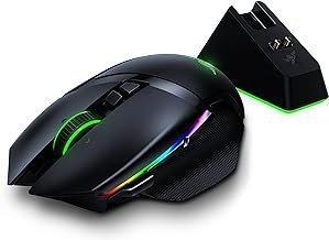 Mouse Razer Basilisk Ultimate HyperSpeed sem fio para jogos com base de carregamento: interruptor de mouse para jogos mais rápido – sensor óptico DPI de 20 K – Chroma RGB – 11 botões programáveis – bateria de 100 horas – preto clássico