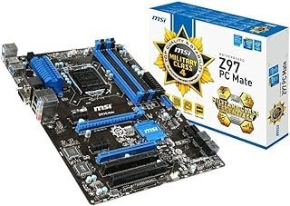 MSI Z97 PC Mate LGA1150 Intel Z97 Chipset DDR3 Crossfire SATA3&USB3.0 A&GbE ATX Placa-mãe
