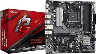 ASRock Placa mãe AM4 AMD B550 SATA 6Gb/s Micro ATX AMD modelo B550M Phantom Gaming 4