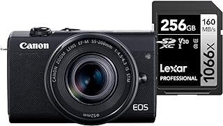 Canon Digital Camera EOS M200 kit com Cartão de Memória Lexar Silver 256GB