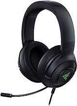 Razer Kraken X Fone de ouvido USB ultraleve para jogos: som surround 7.1 – moldura leve – iluminação com logotipo verde