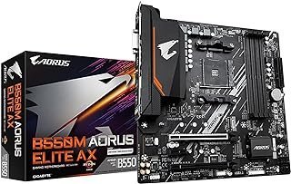 GIGABYTE B550M AORUS Elite AX (AM4/AMD/ B550/ Micro ATX/Single M.2/SATA 6Gb/s/USB 3.2 Gen 1/Realtek GbE LAN/PCIe 4.0/Motherboard)