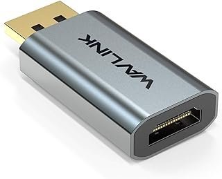 WAVLINK Adaptador Displayport para HDMI 4K@60Hz, conversor ativo DP 1.2 para HDMI 2.0, suporta 4K e 2K @ 60Hz/4K & 2K @ 30Hz/1080p para HDTV, monitor, projetor