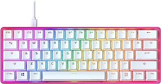 TECLADO GAMER HYPERX ALLOY ORIGINS RGB, SWITCH HYPERX RED, WHITE/PINK, LAYOUT US 60% – 572Y6AA