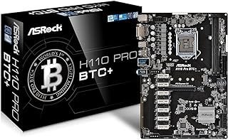 ASRock Placa mãe de mineração H110 Pro BTC+ 13GPU, criptomoeda