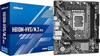 ASRock Intel H610 Soquete LGA 1700 Micro ATX DDR4 Placa-mãe
