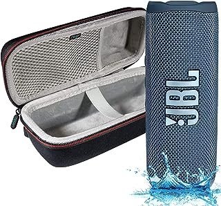 JBL Flip 6 – Alto-falante Bluetooth portátil à prova d’água, som potente e graves profundos, à prova d’água IPX7, 12 horas de reprodução com capa rígida Megen – Azul
