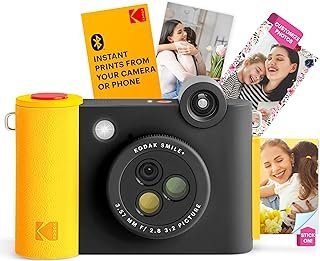 KODAK Câmera instantânea inteligente Smile+ e impressora de fotos com conectividade sem fio, lente de filtro que muda de cor, portátil, 5 x 7,6 cm, compatível com dispositivos iOS e Android – Preto
