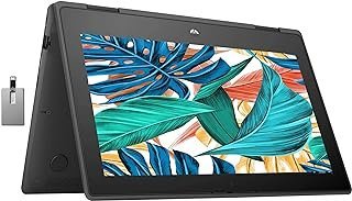 HP Notebook 2 em 1 2022 ProBook x360 11,6 polegadas HD 2 em 1 com tela sensível ao toque, Intel Celeron N5100 Quad-core, 4GB LPDDR4 RAM, armazenamento eMMC de 64 GB, webcam HD, Windows 10 Pro, preto.