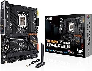 ASUS TUF GAMING Z690-PLUS WiFi D4 LGA1700 (Intel 12th Gen) ATX Gaming Placa-mãe (PCIE 5.0, DDR4,4xm.2/nvMe SSD, 14+2 estágios de energia, WiFi 6.2.5 GB, Frente USB 3.2 Gen 2 Tipo- C, Thunderbolt 4, cabeçalhos argb)
