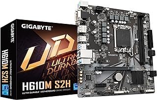 GIGABYTE H610M S2H (H610/Intel/LGA 1700/Micro ATX/DDR5/Single M.2/PCIe 4.0/USB 3.2 Gen1/Realtek GbE LAN/Motherboard)