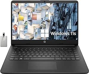 HP Notebook 2023 Premium Stream HD de 14 polegadas, CPU Intel Celeron N4120, 16 GB de RAM, 64 GB eMMC, Webcam, Intel UHD Graphics, 1 ano de escritório, Bluetooth, WiFi, HDMI, Windows 11s, azul, cartão USB Hotface de 32 GB