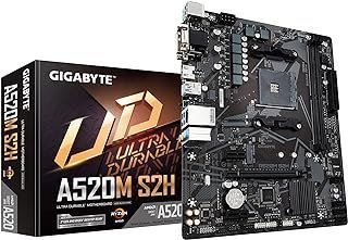 Gigabyte A520M S2H (AMD Ryzen AM4/MicroATX/4+3 Phases Digital PWM/Gigabyte Gaming GbE LAN/NVMe PCIe 3.0 x4 M.2/3 Display Interfaces/Q-Flash Plus/RGB Fusion 2.0/Motherboard)