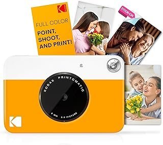 Câmera de impressão instantânea digital KODAK Printomatic – Impressões coloridas em papel fotográfico ZINK 5 x 7,6 cm (amarelo) impressas instantaneamente