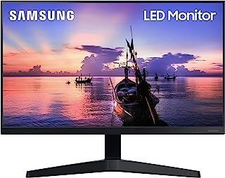 Monitor LED Samsung 22-Inch T35F com design frontal, painel IPS, 75 hz, FreeSync, and Eye Saver Mode (LF22T350FHNXZA), cinzento azul escuro