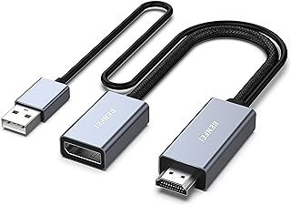 BENFEI Adaptador HDMI para DisplayPort, fonte HDMI para monitor DisplayPort compatível com placa gráfica de PC, laptop, PS5, Xbox One (360), compatível com 4K @60Hz 2K a 144Hz 1080p@165Hz