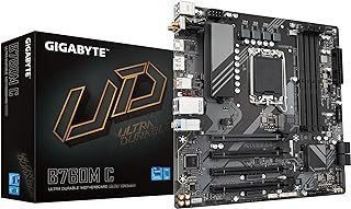 GIGABYTE B760M C (LGA 1700/ Intel/ B760/ Micro ATX/ DDR5/ M.2/ PCIe 4.0/ USB 3.2 Gen 2 Tipo-C/Realtek Wi-Fi 1GbE LAN/Q-Flash Plus/PCIe EZ-Latch/placa-mãe)