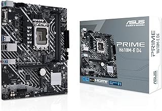 ASUS Placa mãe Prime H610M-E D4 LGA 1700 (Intel 12ª geração) mATX (PCIe 4.0, DDR4, 2xM.2 Slots, LAN 1Gb, DisplayPort/HDMI/D-Sub, portas USB 3.2 Gen 1, SATA 6 Gbps, COM Header, RGB Header)