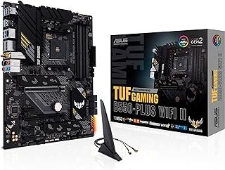 ASUS Placa-mãe para jogos TUF Gaming B550-PLUS WiFi II AMD AM4 (3ª geração Ryzen™) ATX (PCIe 4.0, WiFi 6, 2,5 Gb LAN, BIOS Flashback, USB 3.2 Geração 2, cabeçalho RGB endereçável e sincronização Aura)