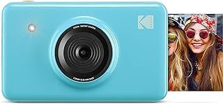 Zink Kodak Mini Shot Câmera Digital Instantânea Sem Fio e Impressora Fotográfica Portátil de Mídias Sociais, Visor LCD, Impressões Coloridas de Qualidade Premium, Compatível com iOS e Android (Azul)