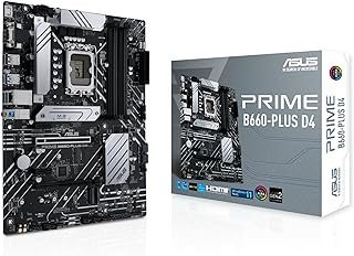 Placa-mãe ASUS Prime B660-PLUS D4 LGA 1700 (Intel 12th Gen) ATX (Slots PCIe 4.0, DDR4,3xM.2, LAN de 2,5 Gb, USB 3.2 Gen 2×2 Tipo-C traseiro, USB 3.2 Gen 1 frontal Tipo-C, Thunderbolt 4) Suporte de cabeçalho)
