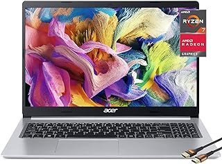 Acer Leitor de impressão digital Aspire 5 de 15,6 polegadas para laptop AMD Ryzen 7 5700U AMD Radeon Graphics retroiluminado KB Wi-Fi 6 USB Tipo-C com Windows Hello Win11 Home com HDMI (8 GB RAM | SSD de 256 GB)