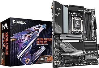 GIGABYTE X670 AORUS Elite AX (AM5/LGA 1718/AMD/ X670/ ATX/ 5 anos de garantia/DDR5/Quad M.2/PCIe 5.0/USB 3.2 Gen2X2 Tipo-C/AMD WiFi 6E/ 2.5GbE LAN/Q-Flash Plus/M.2 EZ-Latch/placa mãe para jogos)