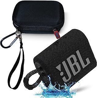 JBL Pacote de alto-falante Bluetooth ultra portátil GO 3 à prova d’água com capa rígida Megen (preto)