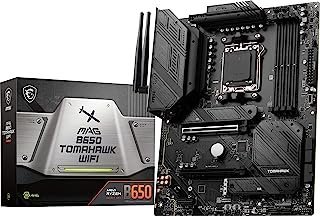 MSI Placa-mãe MAG B650 Tomahawk WiFi Gaming (AMD AM5, ATX, DDR5, PCIe 4.0, M.2, SATA 6Gb/s, USB 3.2 Gen 2, HDMI/DP, Wi-Fi 6E, processadores de desktop AMD Ryzen 7000)