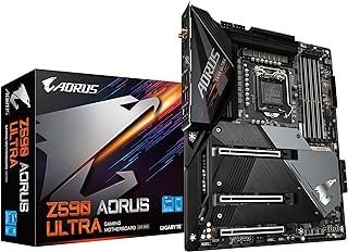 GIGABYTE Z590 AORUS ULTRA (LGA 1200/Intel Z590/ATX/Triple M.2/PCIe 4.0/USB 3.2 Gen2X2 Type-C/Intel WIFI 6/2.5GbE LAN/Placa-mãe para jogos)