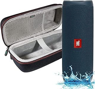 JBL Flip 5, alto-falante Bluetooth portátil à prova d’água com capa rígida Megen – Azul