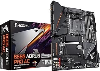 Gigabyte B550 AORUS PRO AC (AM4 AMD/B550/ATX/Dual M.2/SATA 6Gb/s/USB 3.2 Geração 2/Intel Dual Band 802.11AC WiFi/2.5 GbE LAN/PCIe 4.0/RGB Fusion 2.0/DDR4/placa-mãe para jogos)