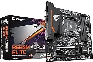 GIGABYTE B550M AORUS Elite (AM4/ AMD/ B550/ Micro-ATX/DDR4/ Dual M.2/ PCIe 4.0/ Realtek GbE LAN/placa-mãe para jogos)