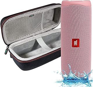 JBL Flip 5, alto-falante Bluetooth portátil à prova d’água, rosa, com uma capa de proteção rígida Megen