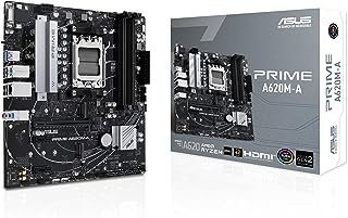 ASUS Placa-mãe comercial Prime A620M-A-CSM AMD AM5(Ryzen 7000) mATX (PCIe 4.0, DDR5,2xM.2 Slots, 1GB LAN, DisplayPort/HDMI, portas USB 3.2 Gen 1, USB frontal tipo C, flash BIOS, cabeçalho RGB, ACCE)