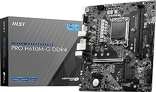 MSI Placa-mãe PRO H610M-G DDR4 (Intel Core de 12ª/13ª/14ª geração, soquete LGA 1700, DDR4, PCIe 4, SATA 6Gb/s, LAN de 1Gbps, slots M.2, USB 3.2, mATX)
