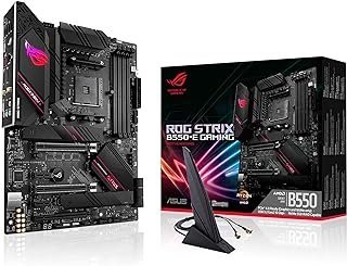 ASUS ROG Strix B550-E Gaming AMD AM4 3ª geração Ryzen ATX Gaming placa-mãe PCIe 4.0, NVIDIA SLI, WiFi 6, LAN 2,5 GB, 14 + 2 estágios de potência, USB 3.2 Tipo-C